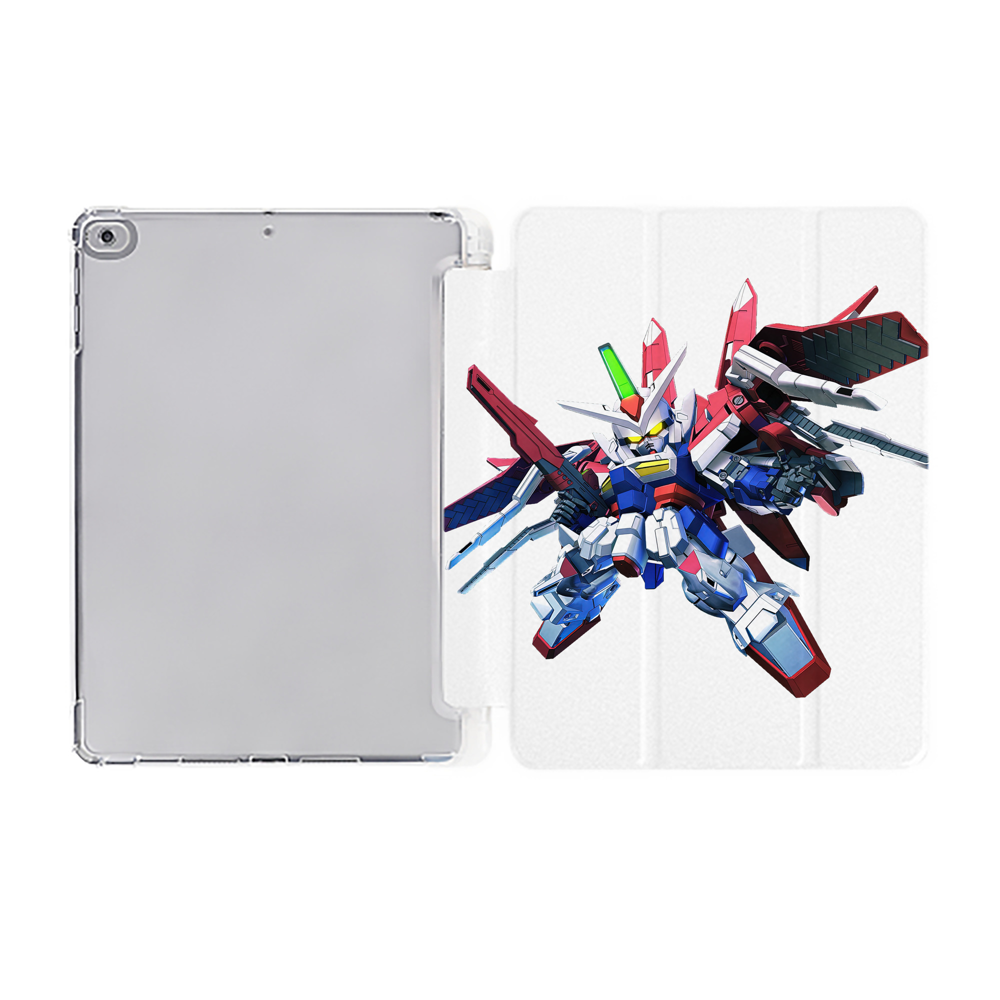 （画像用） 機動戦士ガンダム Mobile Suit Gundam IPad ケース ペン収納付き 三つ折りスタンド PUレザー×シリコン 対応機種9.5/10.5/10.9インチ